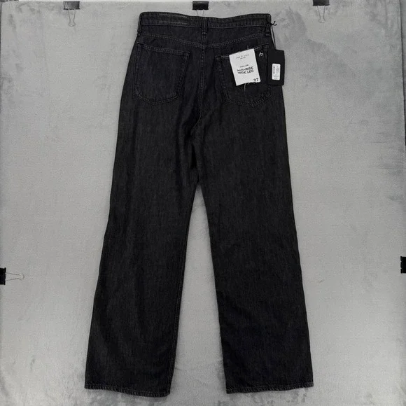 Rag & Bone Lori Mid-Rise Wide Leg Jeans Senoia Black Grey Women's Size 27 NEW - Picture 13 of 16